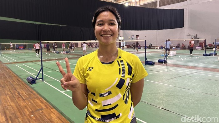 Pebulutangkis tunggal putri Indonesia Ester Nurumi Tri Wardoyo saat ditemui di Pelatnas PBSI, Cipayung.