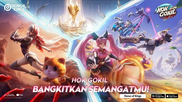 Honor of Kings resmi merilis update besar keduanya pada bulan ini. Bertajuk HoK Gokil, pembaruan nantinya akan memperkenalkan hero dan mode permainan baru, serta AI gaming buddy.