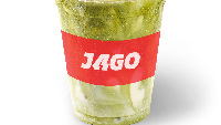 Jago, merek kopi gerobakan yang pakai sepeda listrik punya menu matcha latte. Harganya Rp 12.000. Matcha di sini rasanya manis, agak creamy, dan harum. Foto: Instagram Kopi Jago