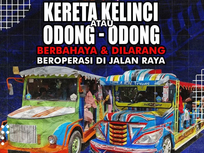 Poster larangan odong-odong dan sejenisnya beroperasi di Temanggung, Rabu (24/9/2025).