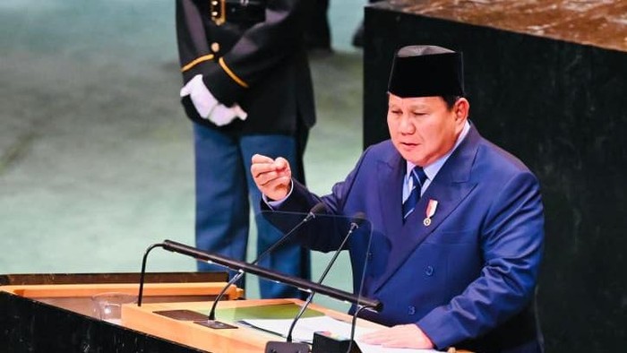 Prabowo saat pidato di Sidang Umum ke-80 PBB, New York, Selasa (23/9/2025).
