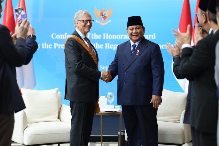 Presiden Prabowo Subianto bertemu Bill Gates di New York. (Jessica/Biro Pers Sekretariat Presiden)