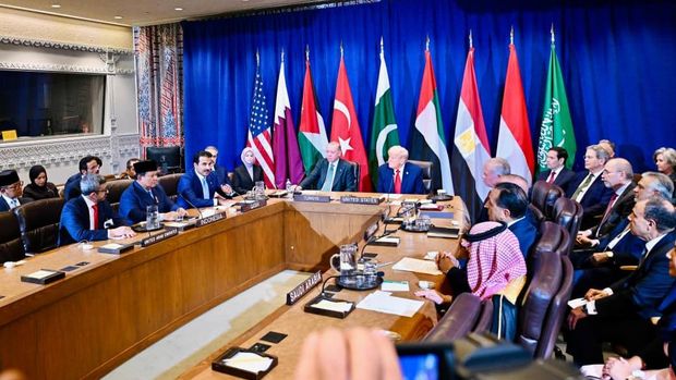 Presiden Republik Indonesia Prabowo Subianto menghadiri Multilateral Meeting on the Middle East atas undangan Presiden Amerika Serikat Donald Trump di Ruang Konsultasi Dewan Keamanan PBB, New York, Selasa (23/9/2025). (Dok. Biro Pers Sekretariat Presiden/Laily Rachev)