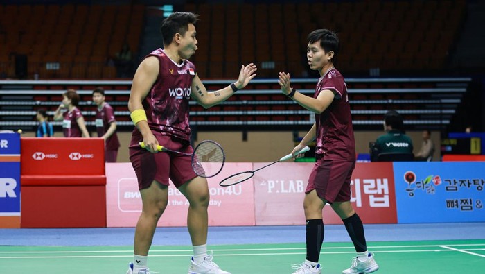 Pasangan ganda putri Indonesia Apriyani Rahayu/Siti Fadia Silva Ramadhanti terhenti di babak 16 besar Korea Open 2025