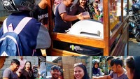 Saat beli bubur ayam gerobakan, Bedu serijg membantu melayani pelanggan. Hal ini dilakukan sekaligus untuk membantu mempromosikan dagangan penjual kaki lima. Foto: Instagram/@beddu17