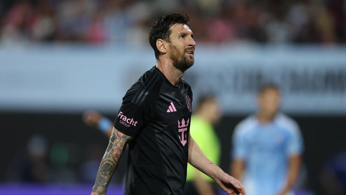 Lionel Messi di laga New York City vs Inter Miami. (Foto: Getty Images/Elsa)