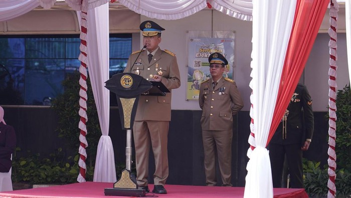 Menteri ATR/BPN Nusron Wahid dalam Upacara Peringatan Hari Agraria dan Tata Ruang (HANTARU) 2025.