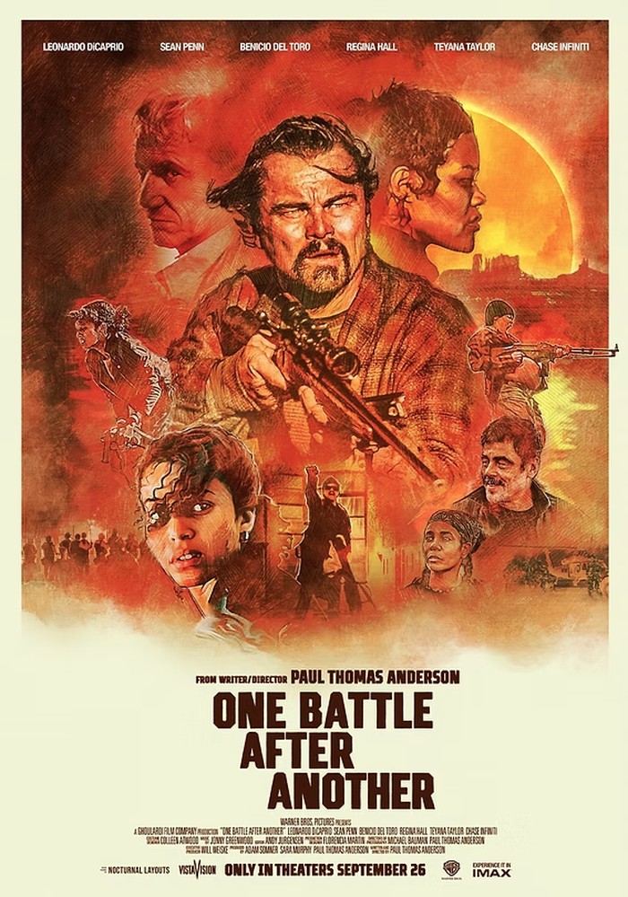 Cuplikan adegan dalam film One Battle After Another (2025).
