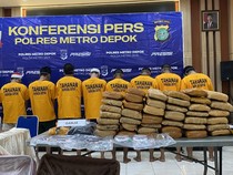 Polisi Bongkar Sindikat Pengedar Narkoba di Depok, Sita 78,65 Kg Ganja