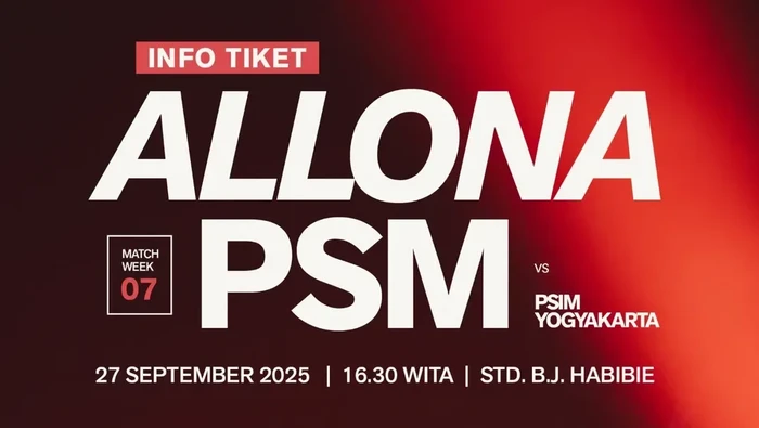 Tiket PSM Makassar Vs PSIM Yogyakarta sudah dibuka.