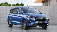 Di India, Toyota Rumion tersedia dalam lima pilihan warna, yakni Spunky Blue, Rustic Brown, Iconic Grey, Cafe White dan Enticing Silver. Sementara mesinnya masih menggunakan K15C 1.500cc bersilinder empat dengan teknologi mild-hybrid dan CNG. Foto: Doc. Toyota