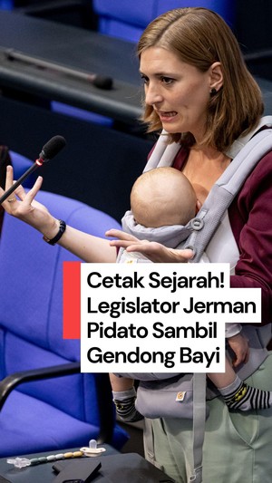  Video Anggota Parlemen Jerman Pidato Sambil Gendong Bayi