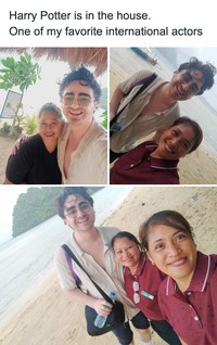 Orang-orang ini sudah excited karena mengira mereka berfoto dengan seorang artis. Tapi yang diajak foto ternyata bukan si artis yang dimaksud.