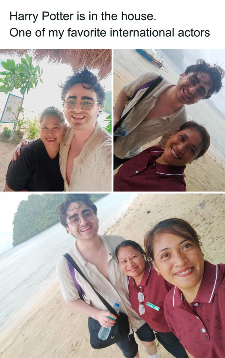 Orang-orang ini sudah excited karena mengira mereka berfoto dengan seorang artis. Tapi yang diajak foto ternyata bukan si artis yang dimaksud.