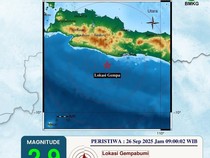 Gempa Magnitudo 2,9 Guncang Barat Daya Pangandaran, Tidak Berpotensi Tsunami