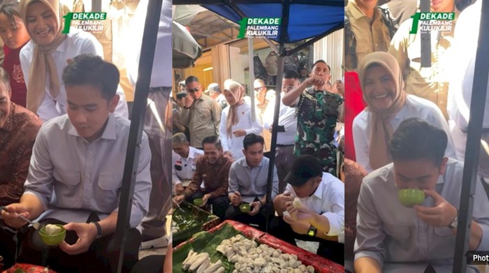 Heboh! Gibran Belajar Makan Pempek di Pasar Tumpah Palembang