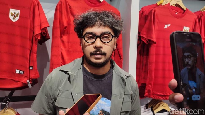 Marketing Manager Erspo Hasan Kamil saat pembukaan store jersey Timnas Indonesia di Trans Studio Mall (TSM) Makassar.