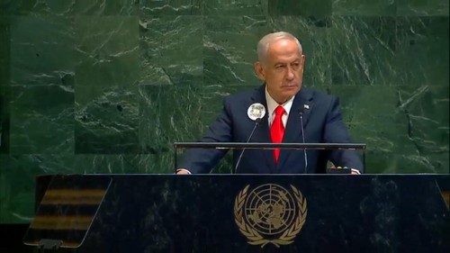 PM Israel Benjamin Netanyahu pidato di PBB. Delagasi ramai-ramai walk out.