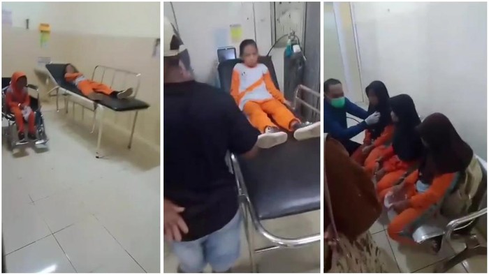 Tangkap layar video siswa keracunan usai santap MBG.