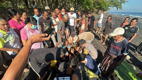 Warga Banjar Dinas Ngis, Desa Tembok, Kecamatan Tejakula, digegerkan dengan penemuan sesosok mayat laki-laki di tepi pantai pada Jumat (26/9/2025). (Polres Buleleng)