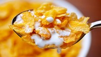 Pada 1894, gandum basi yang dibiarkan begitu saja oleh Kellogg bersaudara justru menjelma jadi serpihan renyah. Dari sinilah Corn Flakes menu sarapan sereal ikonik bermula. Foto: Ilustrasi iStock