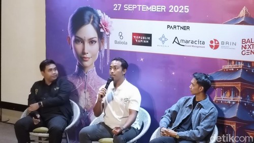 Konferensi pers Bali Blockchain Summit 2025 di gedung Dharma Negara Alaya (DNA) Denpasar, Bali, Sabtu (27/9/2025).