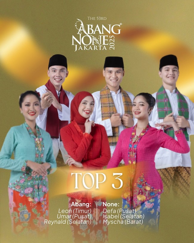 Isabel Azhari, putri dari artis senior Ayu Azhari, masuk dalam jajaran Top 3 kompetisi Abang None Jakarta 2025. Malam final ajang prestisius ini berlangsung meriah di Taman Ismail Marzuki, Jakarta, pada Jumat (26/9/2025) malam. (Foto: Instagram/@isabel.azhari)