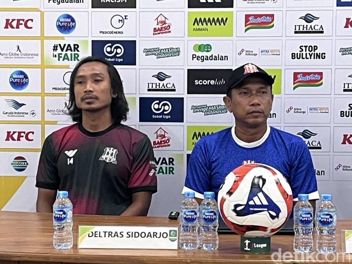 Jumpa pers Deltras FC jelang menghadapi PSS Sleman di Stadion Maguwoharjo, Sleman, Minggu (28/9/2025).