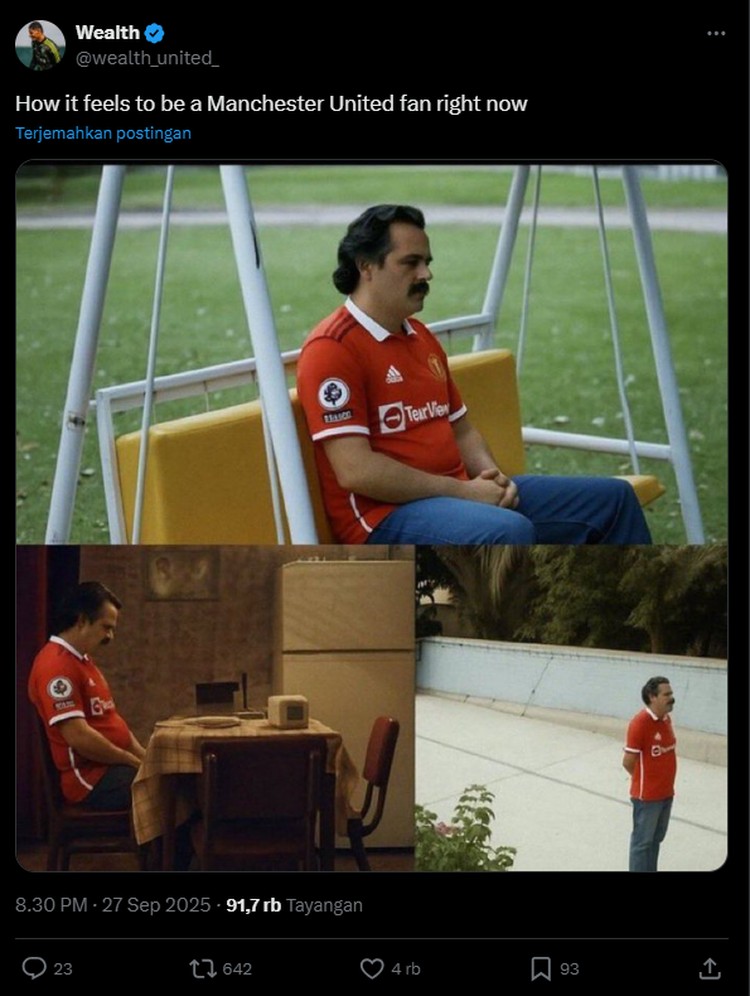 Meme Manchester United Kalah dari Brentford, Terdampar di Peringkat 14 Manchester United dikalahkan Brenford di Gtech Community Stadium dengan skor akhir 1-3. Beragam meme pun bertebaran di internet. Fans merasa sedih dan kecewa.