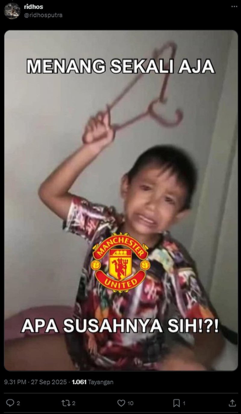 Manchester United dikalahkan Brenford di Gtech Community Stadium dengan skor akhir 1-3. Beragam meme pun bertebaran di internet. Fans merasa sedih dan kecewa.