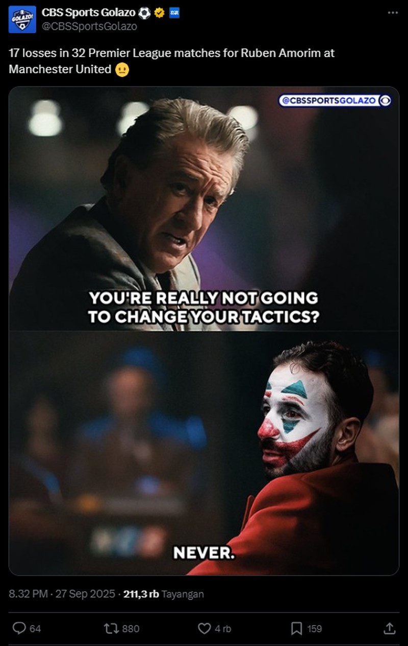 Manchester United dikalahkan Brenford di Gtech Community Stadium dengan skor akhir 1-3. Beragam meme pun bertebaran di internet. Fans merasa sedih dan kecewa.