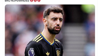 Penampilan Bruno Fernandes semalam yang sangat mengecewakan. Foto: X.com