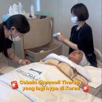 Diketahui treatment yang dijalani Nabila dan Yasmine ialah Stem Cell Therapy. Prosedur tersebut diklaim dapat mengurangi tanda penuaan, membuat kulit lebih elastis, melancarkan sirkulasi, dan membuat kulit wajah jadi lebih sehat. Foto: Instagram/@nsyakieb85