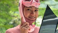 Istri Dzawin Nur, Renny Rachmawaty, seorang instruktur freedive. (Foto: dok Instagram renneypaus)