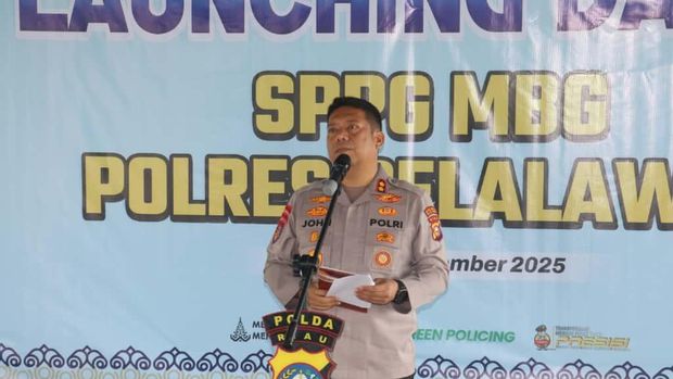 Dapur SPPG Polres Pelalawan resmi beroperasi dan siap mendistribusikan MBG ke ribuan siswa, Senin (29/9/2025).