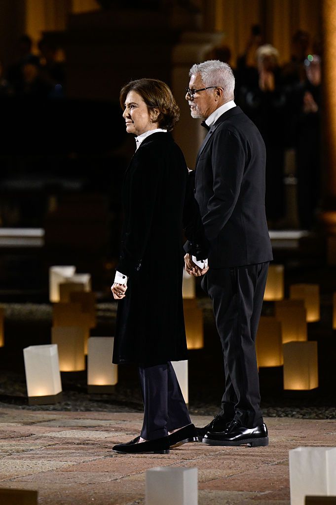 Model on the runway on the runway at the Giorgio Armani fashion show as part of Spring/Summer 2026 Milan Fashion Week on September 28, 2025 in Milan, Italy. (Photo by Giovanni Giannoni/WWD via Getty Images)