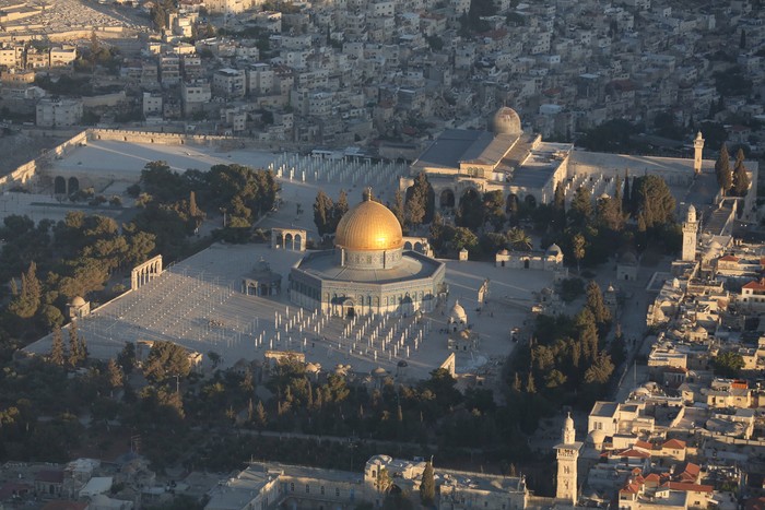 Aerial view of the Dome of the Rock mosque in Jerusalem