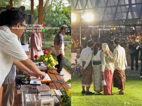 Suasana pernikahan kalcer ala gen z mendadak viral di media sosial. Konsep dekorasi memakai kain Nusantara, konsep full mingle tidak ada pelaminan, hiburan musik menggunakan kaset, hingga dress code tamu undangan memakai batik.