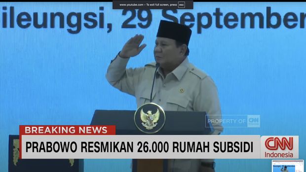 Presiden Prabowo Subianto memberi hormat kepada eks OB/Repro CNN Indonesia