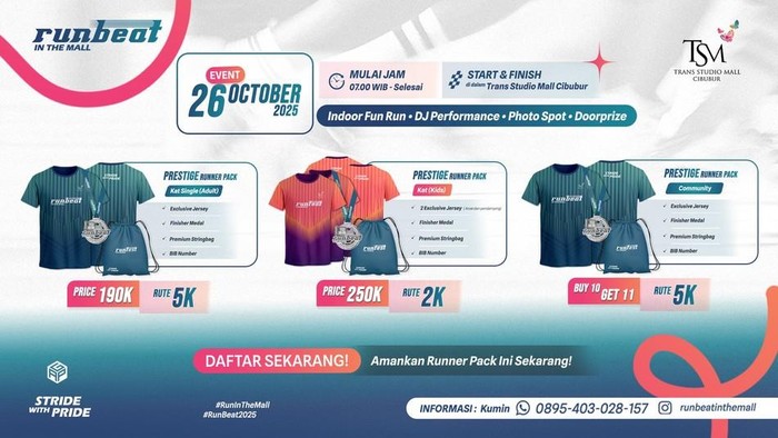 RunBeat in The Mall 2025 di Trans Studio Mall (TSM) Cibubur