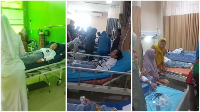 Tangkap layar video pelajar di Lampung Utara keracunan MBG