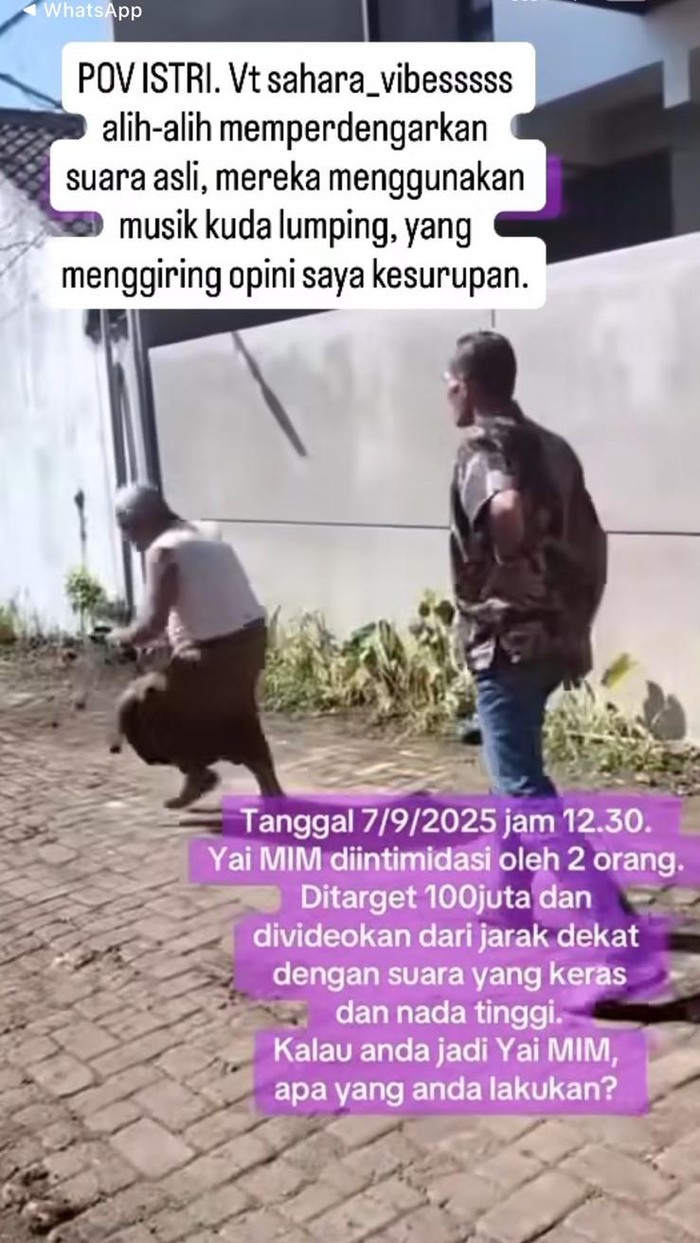 Tangkapan layar saat eks dosen UIN Malang diintimidasi pria dan tetangganya Sahara
