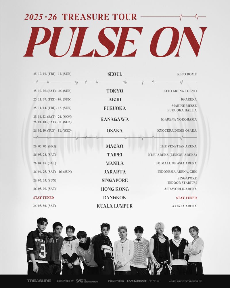 TREASURE umumkan pemberhentian konser tur PULSE ON.