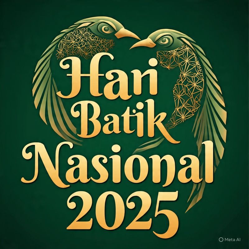 Ilustrasi poster Hari Batik (Gambar yang disajikan dalam artikel ini bukanlah visual buatan manusia, melainkan kreasi yang sepenuhnya dihasilkan oleh kecerdasan buatan Meta AI).