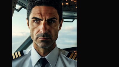 Meme Kocak Mikel Arteta Latihan bak Pilot Pesawat Tempur