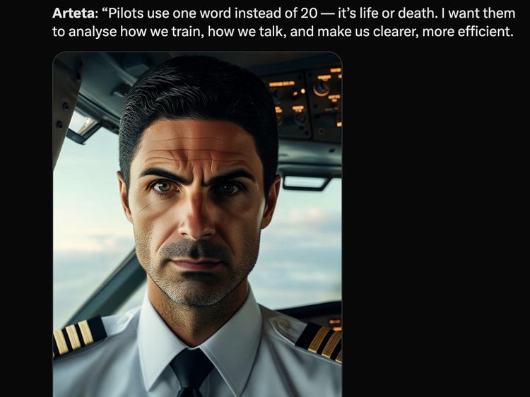 Meme Kocak Mikel Arteta Latihan bak Pilot Pesawat Tempur