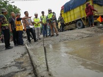Rusak karena Genangan, Jalan Brigjen Sudiarto Kota Semarang Diperbaiki