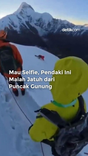 Video: Mau Selfie, Pendaki Ini Malah Jatuh dari Puncak Gunung