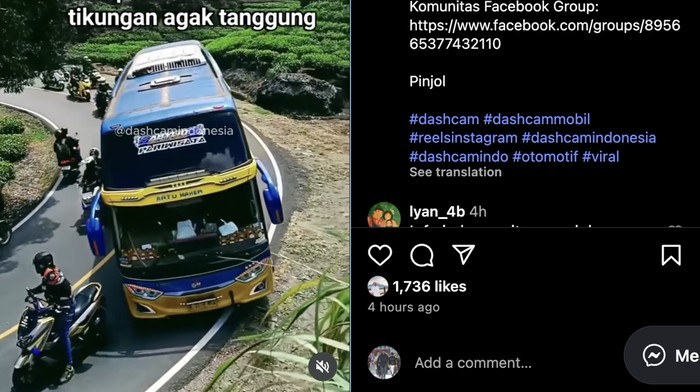 Viral Konvoi Nmax Setop Bus di Tikungan