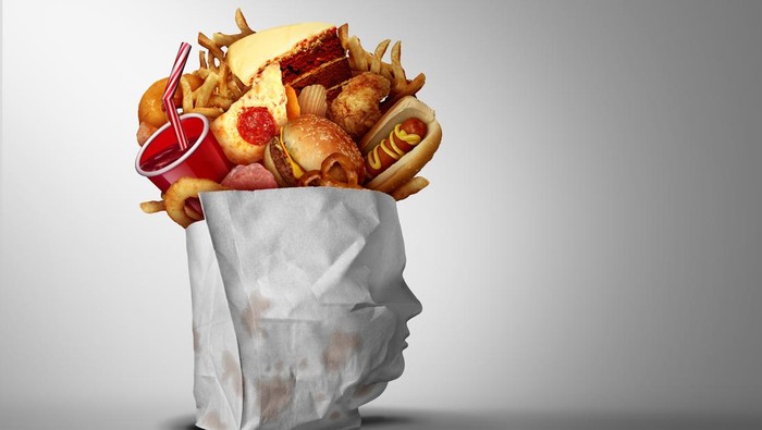 Ultra-Processed Food as an industry formulated snack made from processed ingredients with high fat sugar and salt with artificial flavour additives and preservatives and fake colouring.